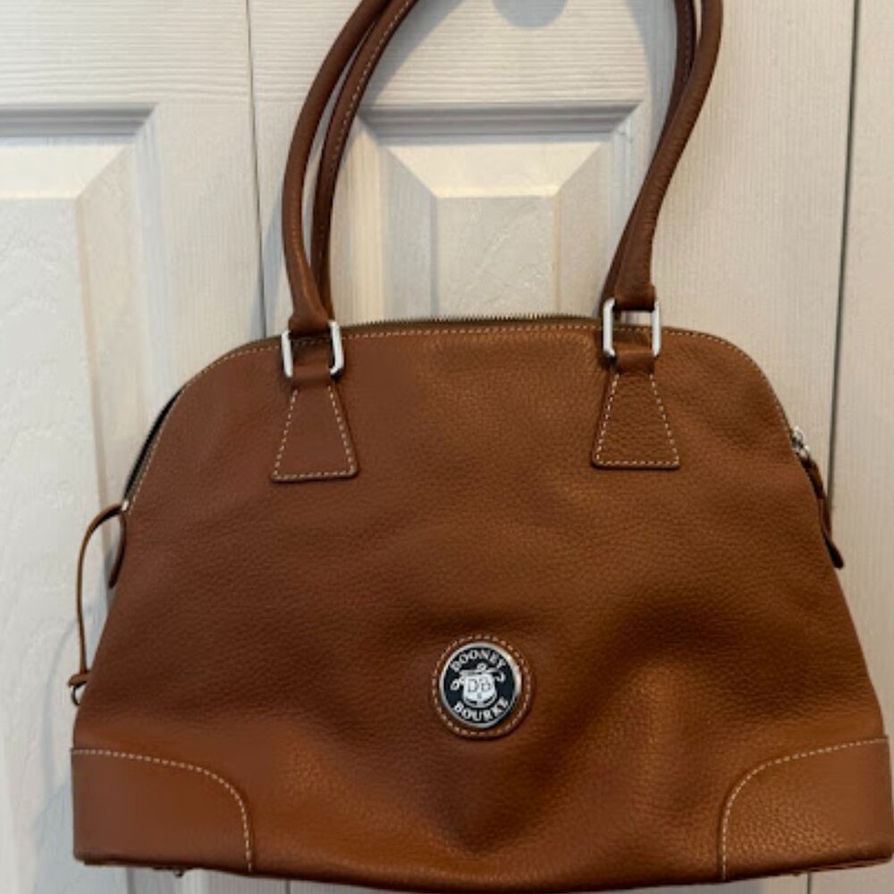 Dooney & Bourke Pebble Grain Zip Satchel- Bone